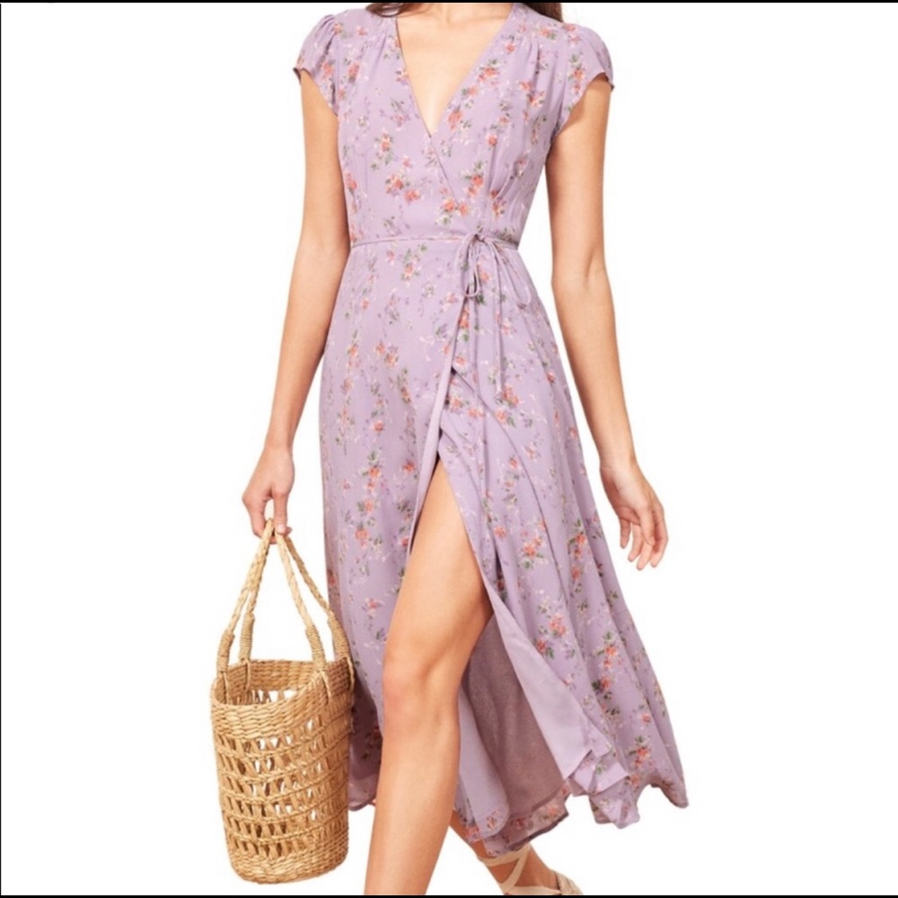 Reformation Carina Wrap Midi Dress XS